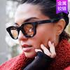 European and American hip hop concave sunglasses new personalized sunglasses ins retro street photography trendy dancing sunglasses