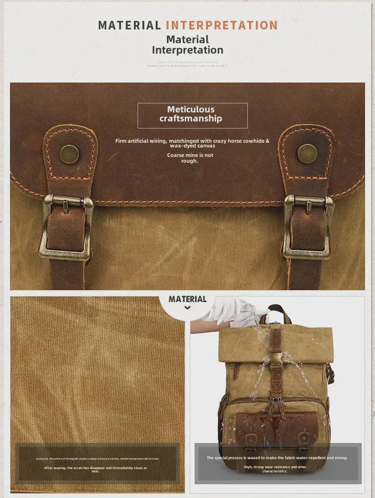 Retro Waterproof Canvas Camera Backpack - Seven Color Cotton SLR Digital Bag