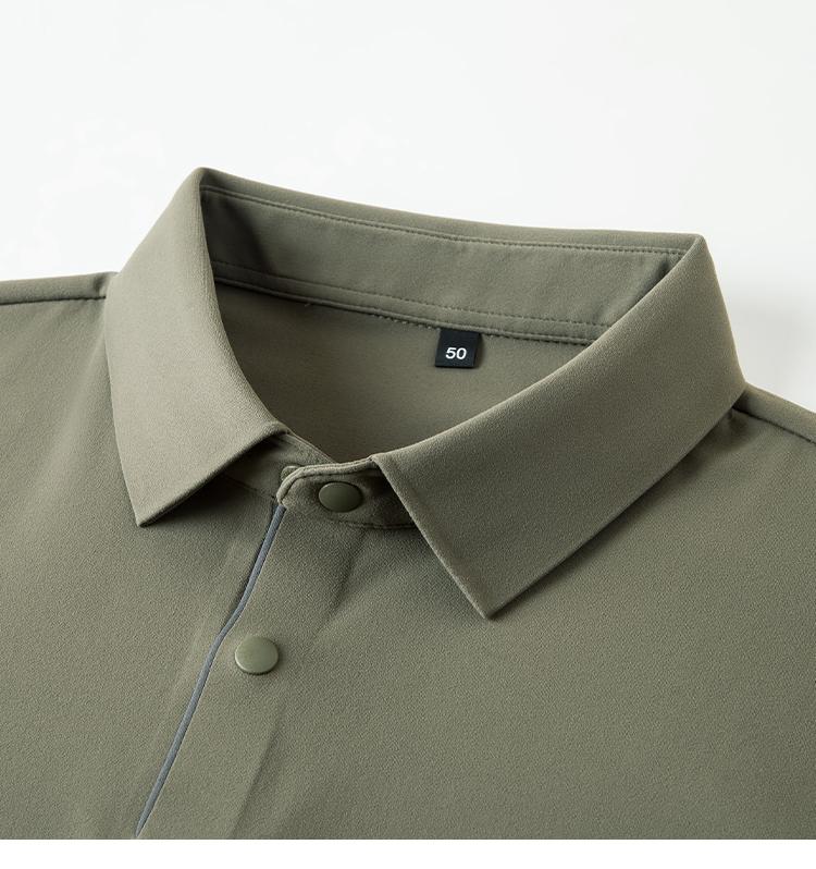 Jelly Polo Cool Sunscreen Smooth and Skin friendly Brocade Ammonia Four sided Elastic Men's Long sleeved Polo Shirt