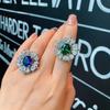 Jewelry Style Retro Simulation Color Treasure Pattern Creative Ring Main Stone 10 * 12