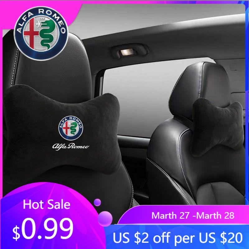 For Alfa Romeo Car Neck Pillows Both Side For Head Pain Relief Filled Fiber Car Pillow For Alfa Romeo giulia stelvio giulietta 1