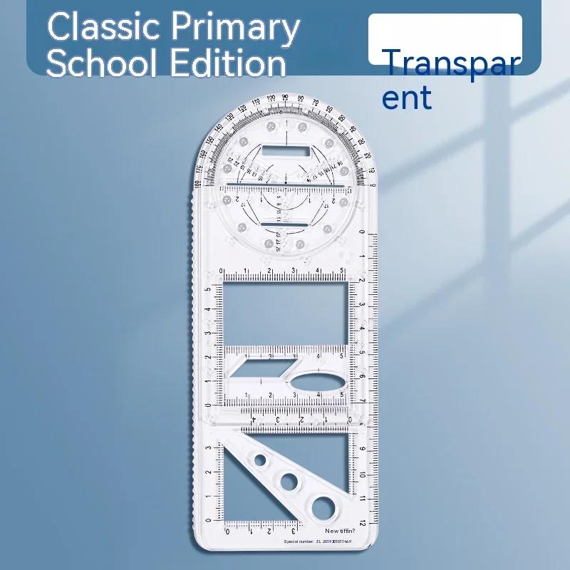 Rotatable Fast Drawing Template Ruler Professional Geometry Protractor Mathematics Drafting Tools Student Stationery Supplies