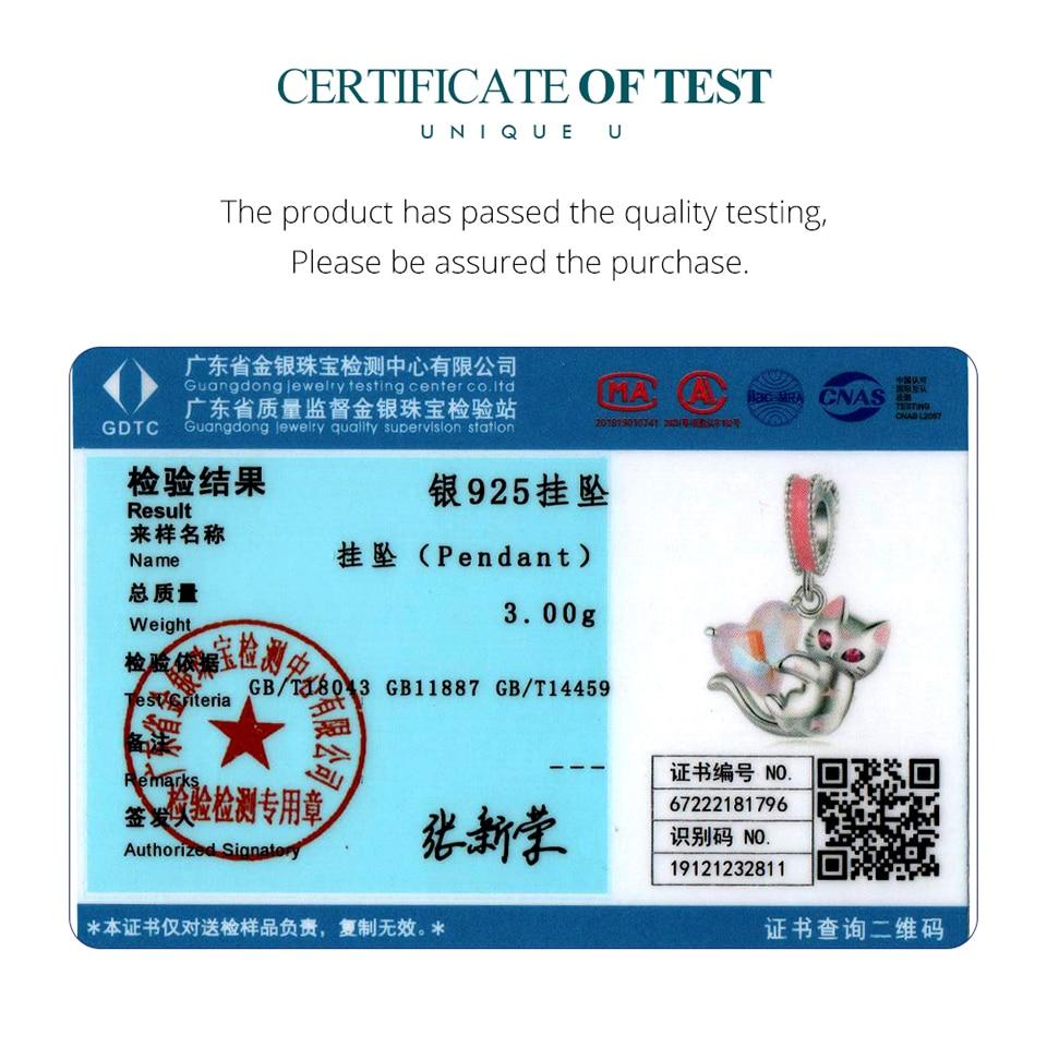 BAMOER Стерлингового Серебра 925 пробы кошка подвеска из бисера сердце подвески для женщин оригинальный браслет ожерелье ювелирные изделия