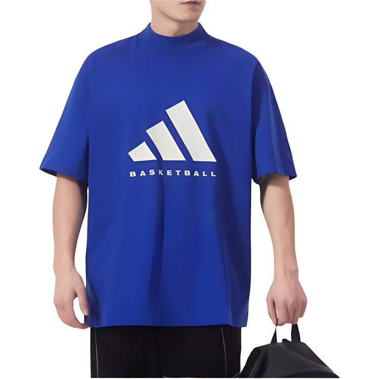 adidas Коллекция 2024 Chapter 02 Alphabet Logo Свободная футболка с короткими рукавами Топы унисекс Ярко-синий IX1967
