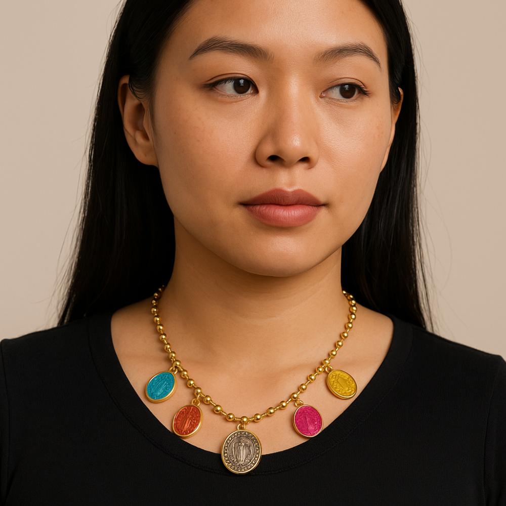 Adjustable Rosary Necklace St. Benedict Clavicle Chain Fashion Metal Pendant Necklace  Gift