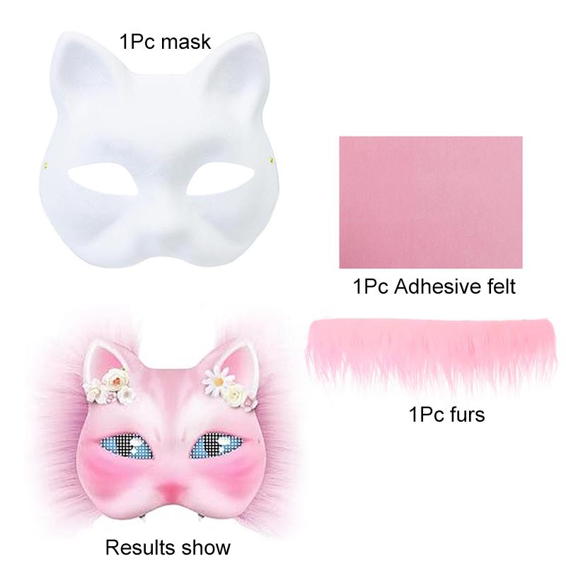 1 комплект/3 шт. Инструменты для изготовления масок Маска лисы кошки Полуфабрикат маски Косплей Граффити Маска на поллица Животное Маска на поллица 7 цветов
