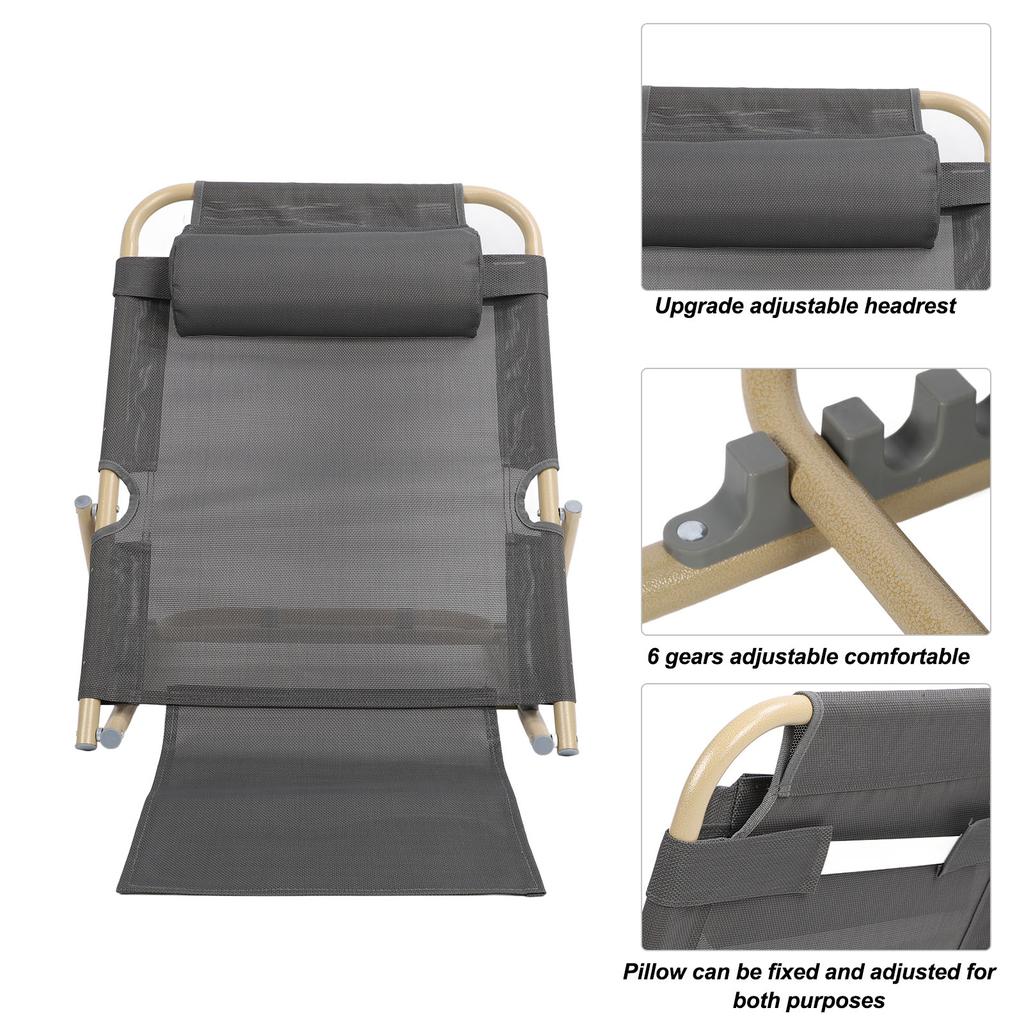 Подъемная спинка кровати, 6 регулируемых положений, складная спинка для сидения, поддержка спины для инвалидной кровати, размер L, большой, серый