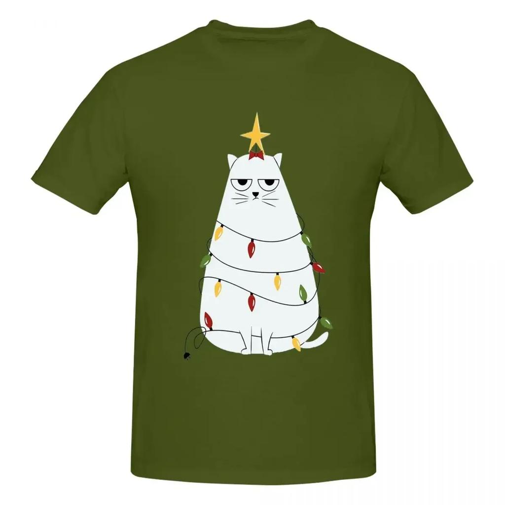 Grumpy Christmas Cat 100 Cotton Tshirt Unisex Classic T Shirts Unisex Crew Neck Short Sleeve S6xl