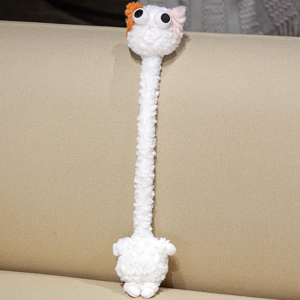 Funny Design Long Neck Monkey Plush Keychain White Color Elephant Plush Pendant Gift for Girls