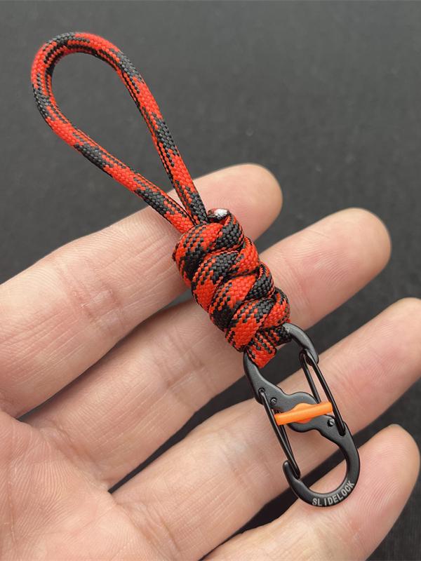 Компактный брелок-антивор из паракорда с запирающимся крючком и пряжкой «восьмерка» для использования на открытом воздухе