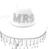Bride Cowboy Hat Bachelorette Party Hat Bridal Party Hat Tassel Cowboy Hat Mrs Hat Bride Hat Tassel Cowgirl Hat