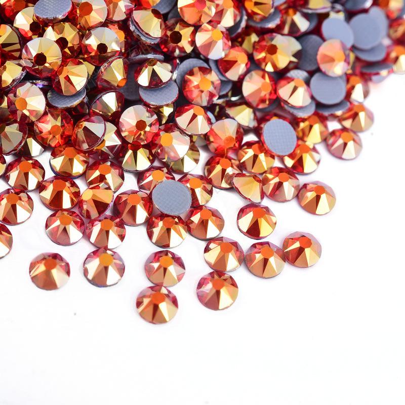 Восемь больших и восемь маленьких имитаций австрийских горячих бриллиантов цвета AB, стеклянные стразы с термоклеевой основой, горячие бриллианты для рукоделия, аксессуары для одежды
