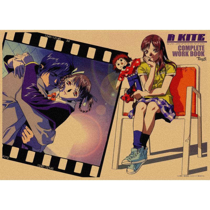 Retro Japanese Anime Wall Poster - Yasuomi Umetsu's Girl Killer on Kraft Paper