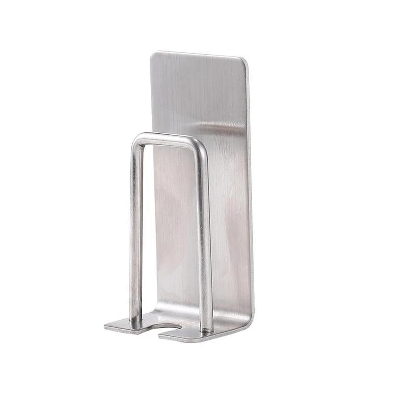 Stainless Steel Toothbrush Holder Wall Mounted Adhesive Toothbrush Cup Holder Space Saving Home Organizer