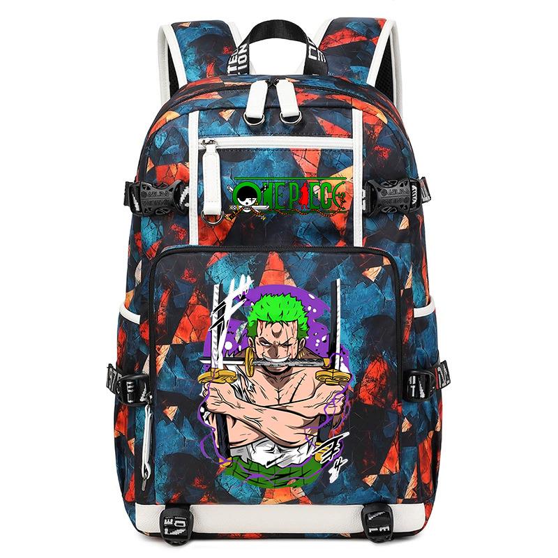 Рюкзак Аниме One Piece Зоро Большой Вместимости Школьная Сумка для Подростков Детей