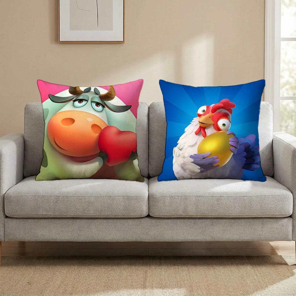 Game Township Cushion Cover Cushion Cover Set 4Pcs 50X50 45X45 40X40 Pillowcase Decorative Sofa Home Decor