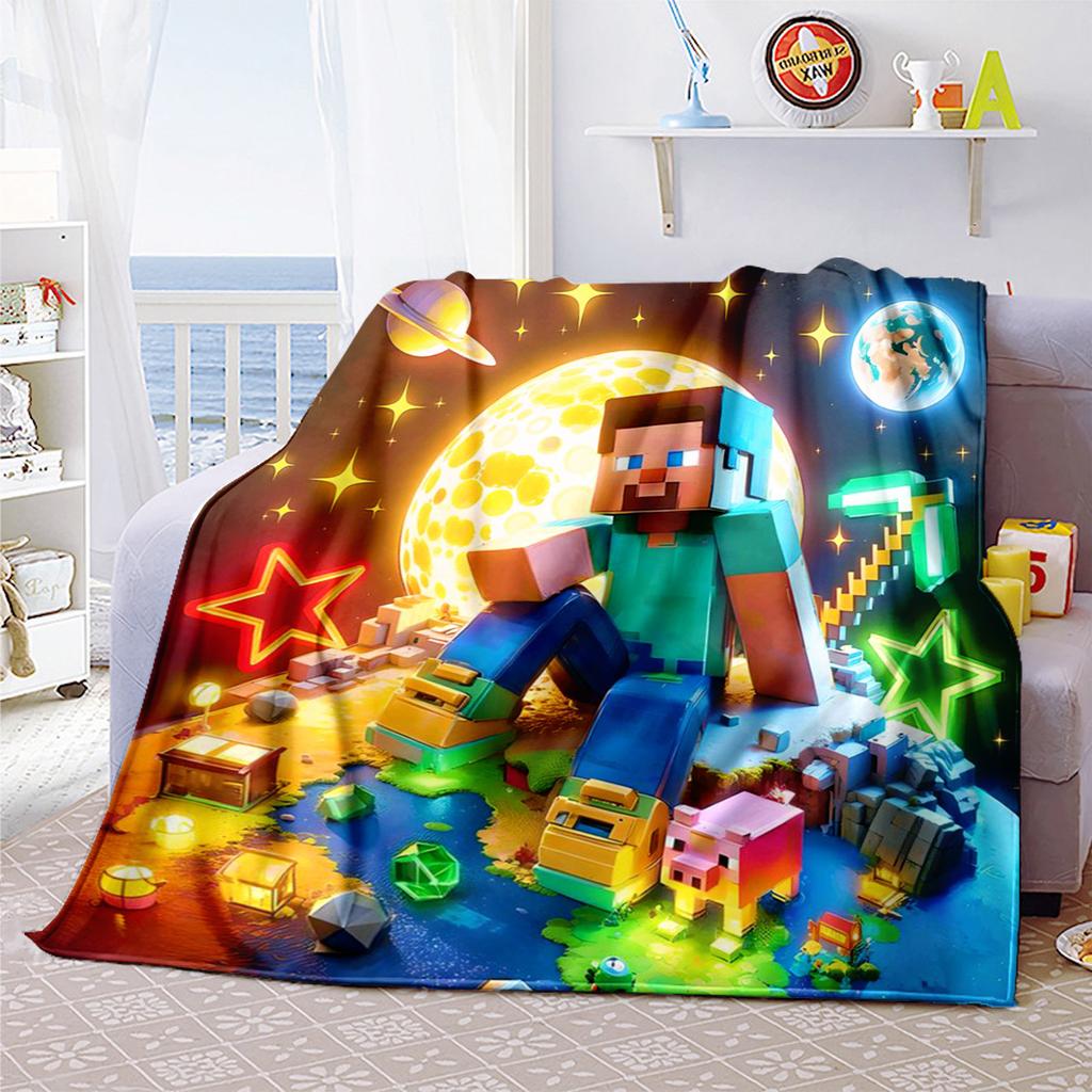 Classic Entertainment Sandbox Xbox Games Minecraft blanket, home warming, four season bed decoration, sofa cover, flannel throwing blanket K4