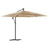 Vidaxl Parasol Ogrodowy Z Led, Stalowy Słupek, Brązowy, 246X246X230 Cm