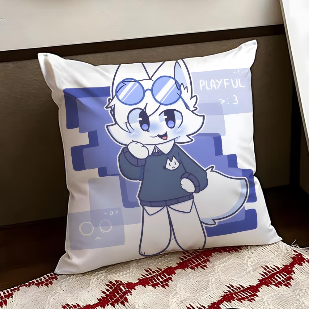 Cartoon FFurry Ffandom Cushion Cover Reversible Soft Durable Pillow Cover Home Car MultiScene Use for Daily Comfort
