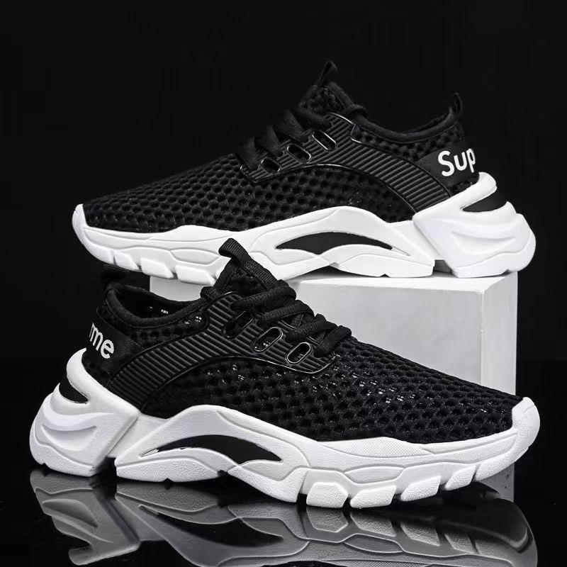 Мужская обувь, Дышащая сетчатая обувь, Мужская спортивная повседневная обувь на толстой подошве, Универсальная мужская обувь с низким верхом