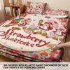 3pcs Pink Strawberry Girl Printed Chipless Bed Sheet Set Multi Size Soft Bed Cover Bedroom Bedding Decoration