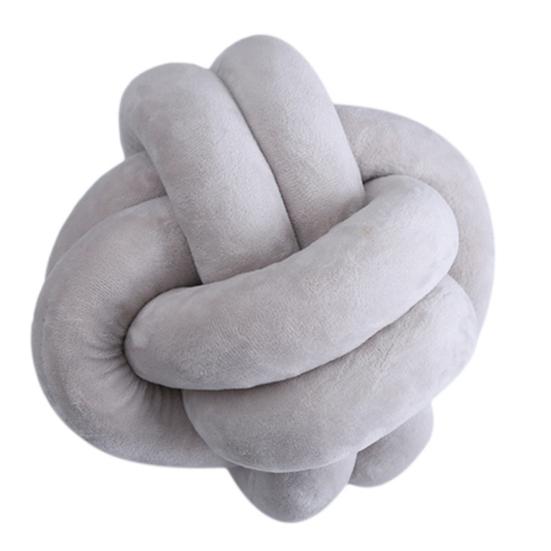Knotted Ball Pillow Soft Cotton Knotted Ball Throw Pillow Waist Back Cushion for Home Sofa Bed