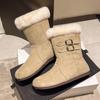 Зимние зимние меховые теплые ботильоны на плоской подошве замшевые женские туфли брендовые дизайнерские плюшевые хлопковые ботинки челси новые повседневные ботинки женские
