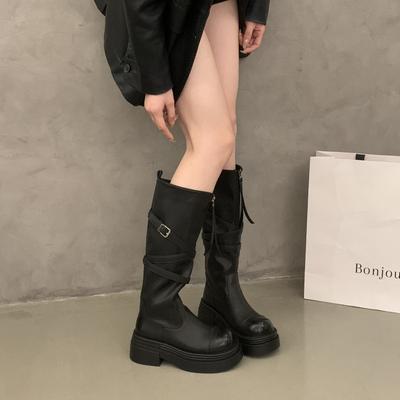 Мэй Та Дом! Британские ретро ботинки на платформе, новые модели осени 2025 года с юбками, тонкие рыцарские ботинки