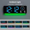 Креативный настенный светильник LED настенные часы для гостиной с RGB подсветкой, время, дата, температура, будильник, синхронизированный дисплей