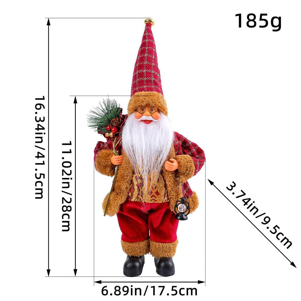 Cross-Border Santa Claus Ornament: Cute Christmas Doll Holding Gift for Window Decoration