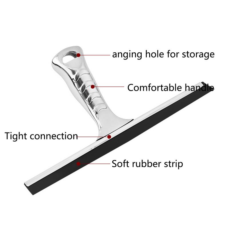 Glass Shower Door Squeegee Cleaning Tools Shower Squeegee Stainless Steel Window Squeegee Shower Wiper Bathroom Cleaner Tool
