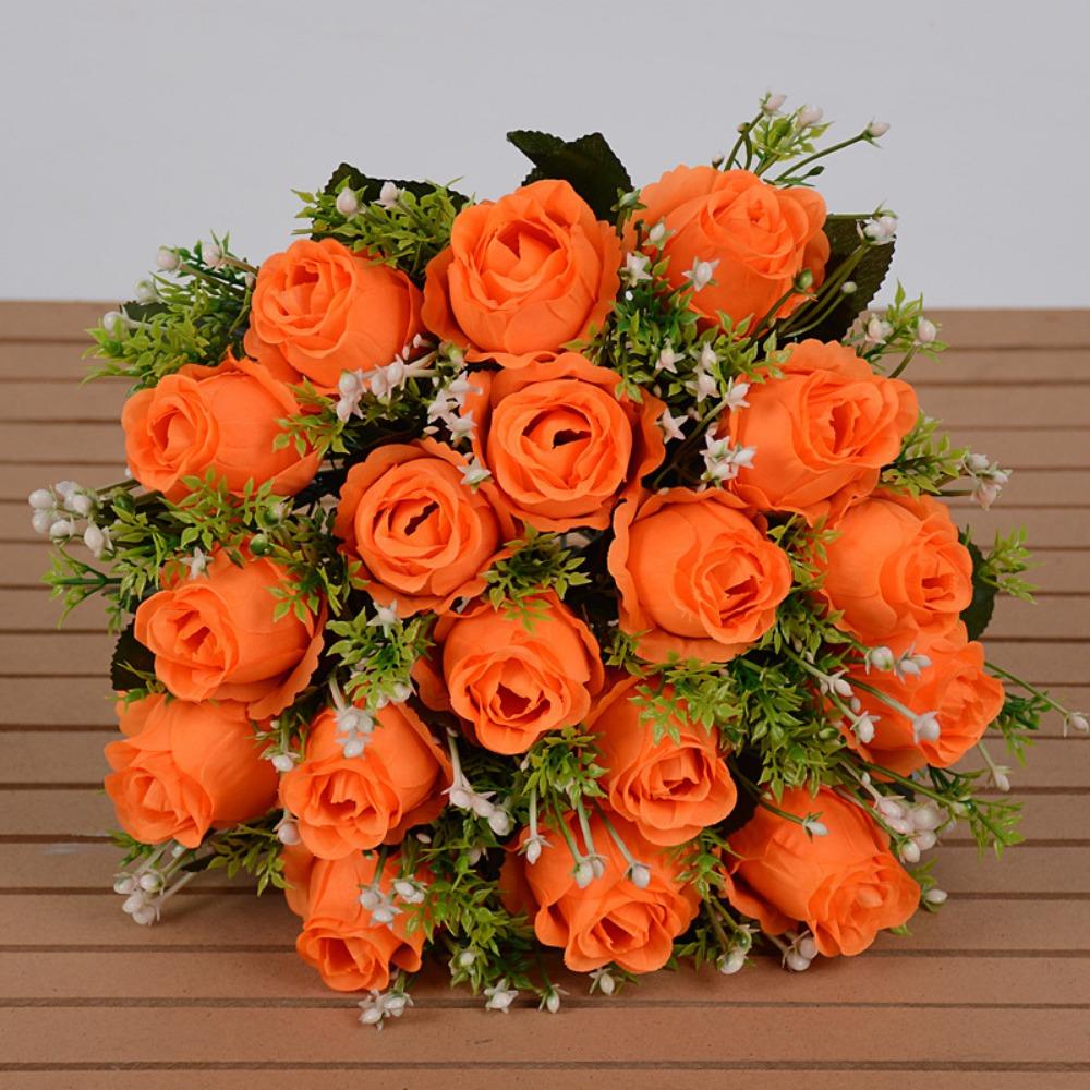 18 голов Настоящие Счастливые Цветы 10 Цветов Натуральная Имитация Розы Цветы на День Святого Валентина Домашний Декор