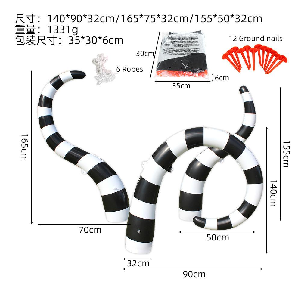 Inflatable Halloween Sandworm Column Ghost Tentacle, Yard Decoration PVC Outdoor Garden Porch, Party Haunted House Decor Ornamen