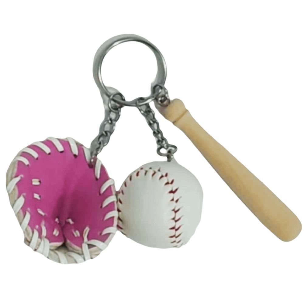 PU Leather Bag Hanging Personalized Baseball Pendant Funny Car Key Ring Sporty Accessories