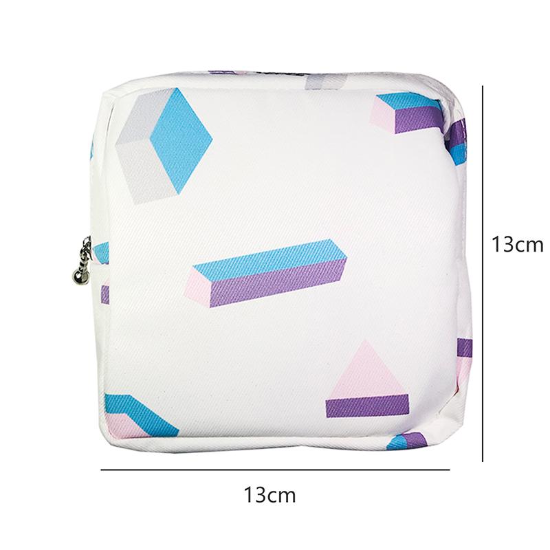 Women Portable Sanitary Napkin Tampon Storage Bag Cotton Travel Makeup Storage Bag Literary Zipper Coin Purse Sundries Storage#w