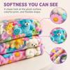 Flannel Bear Pastel Blanket Soft Nap Blanket Cute Throw Blanket  All-Season