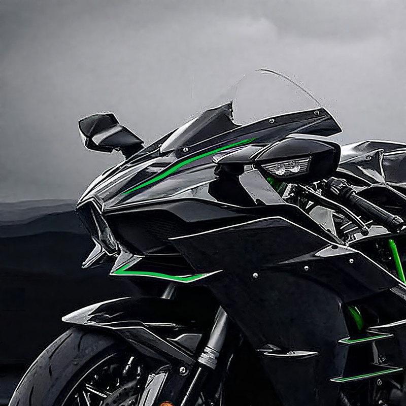 4pcs Motorcycle Reflective Decoration Stripe Headlight Warning Sticker Motorbike Accessories for Kawasaki Ninja NINJA400 H2 H2SX