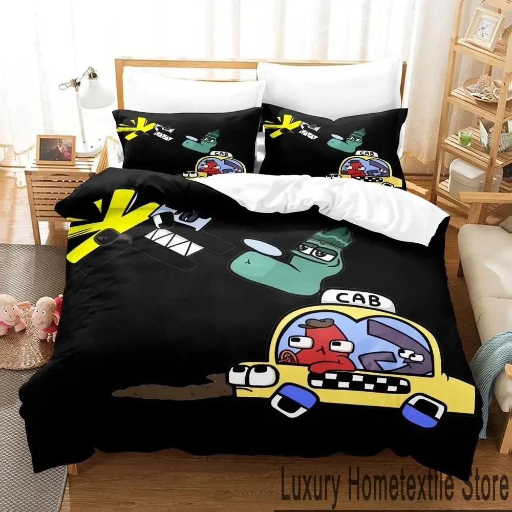 3D-принт с изображением мультяшного алфавита Lore AZ Комплект постельного белья Пододеяльник Постельный комплект Одеяло Наволочка Одеяло размера king-size Для мальчиков Взрослых