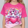 Детская летняя футболка для девочек, милая с мультяшным принтом, с коротким рукавом, с круглым вырезом, модная, удобная, мягкая футболка