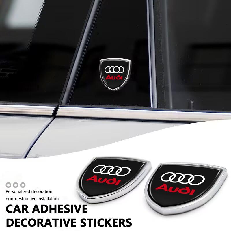 Car Logo Stickers Universal Auto 3D Metal Sticker Accessories For a2 Sline A6 Q7 A7 A8 A3 RS A1 A5 A4 Quattro Q5 Q3 TT