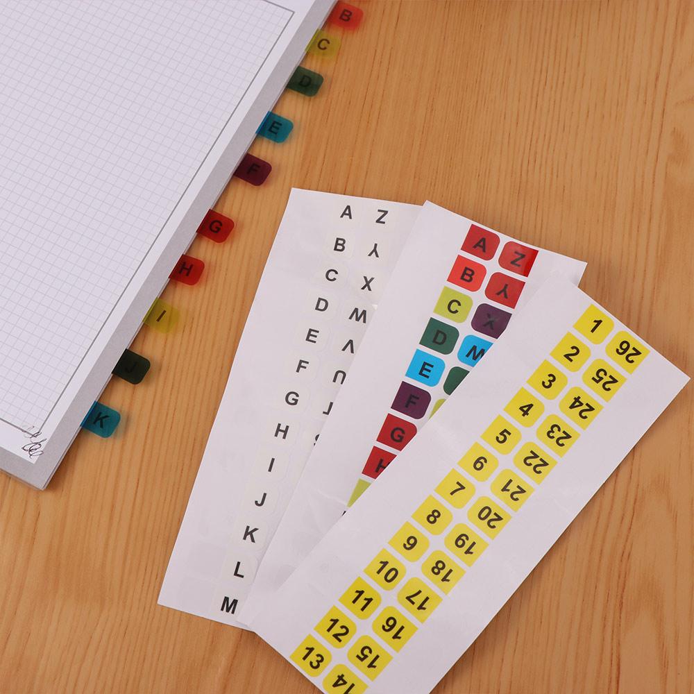 Colorful Alphabet Page Markers Small Strips Sticky Index Tabs Notebooks