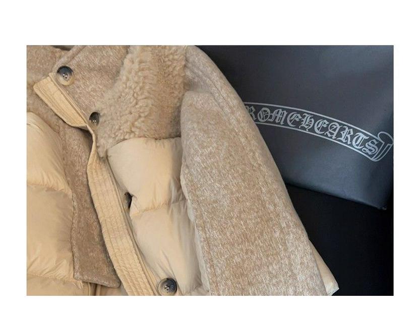 Women's Lambswool Patchwork Cotton Stand Collar Jacket - 2025 Winter Warm Short Design