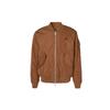 Solid Color Logo Embroidered Side Pocket Baseball Collar Full Zip Jacket Men Jacket Light-Brown FB7317-281