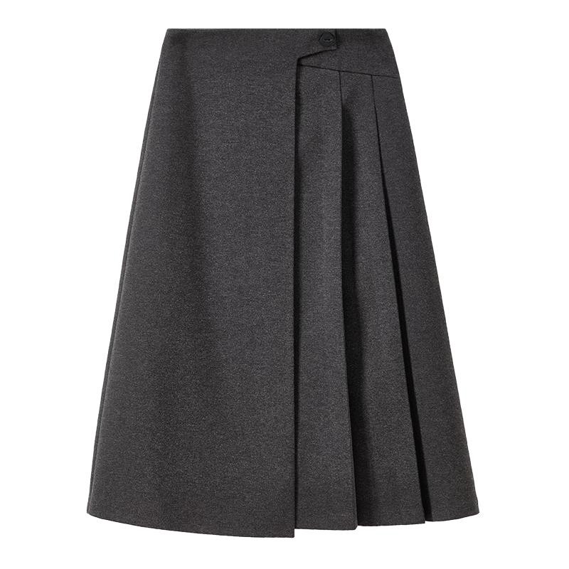 Shangdubila Women's Winter High-Waist Pleated A-Line Skirt
