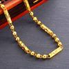Gold Necklace Men's Hexagonal Buddha Beads Boss Chain Does Not Fade for A Long Time Copper Alloy Necklace