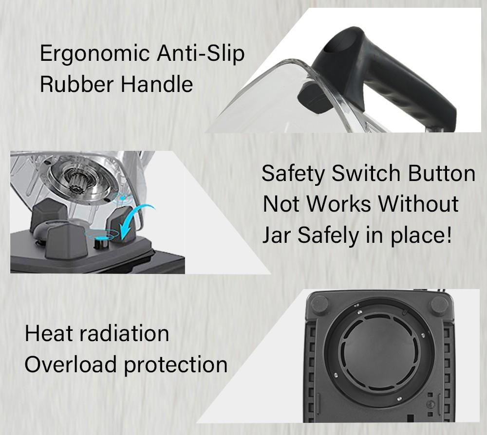 Восстановленный блендер BioloMix T5200 3 л.с. 2200 Вт с таймером, миксер для фруктов и продуктов, соковыжималка, емкость 2 л, не содержит BPA