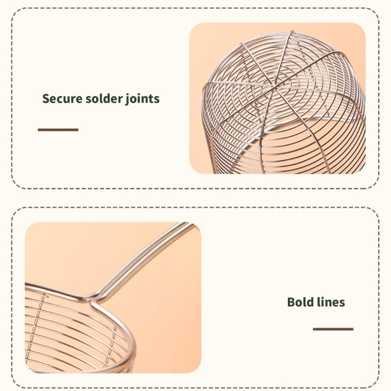 Stainless Steel Colander Deepening Skimmer Ergonomic Handle Colander Spoon Household Kitchen Cooking Accessories