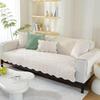 Thicken Plush Sofa Cover Living Room Skin Friendly Jacquard Sofa Towel Anti-slip Solid Color Sofa Protector Slipcovers Removable