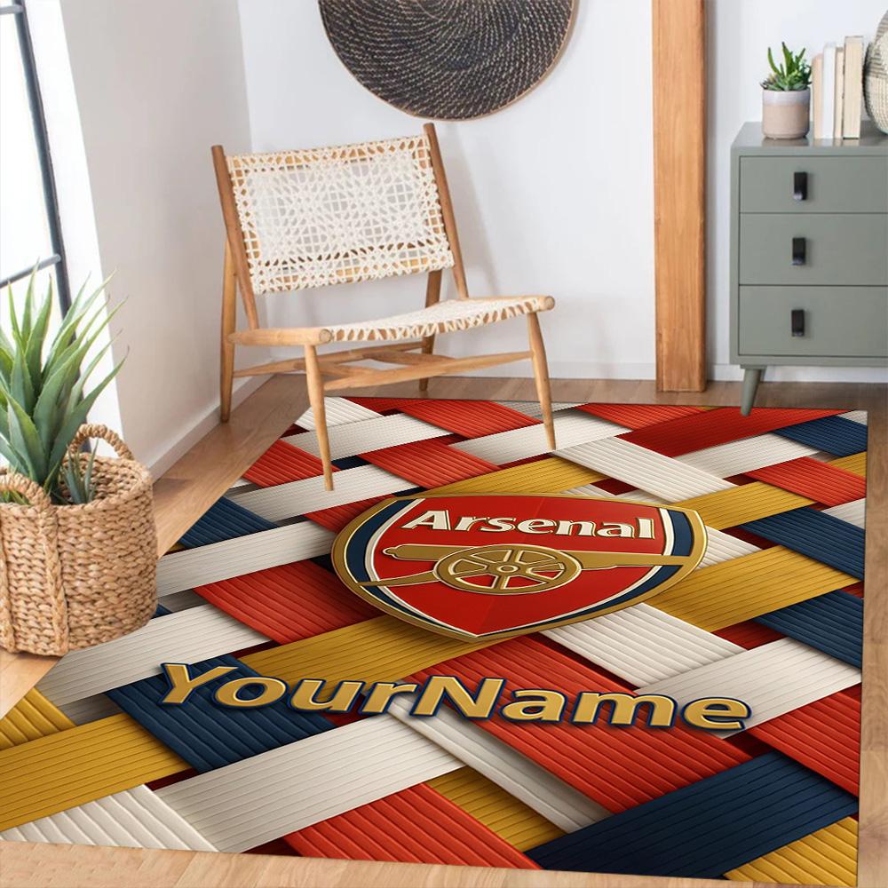 Arsenal Customize Text Carpet Suitable for Bedrooms Entryway Balcony Decorate room Anti-slip Rug Office home decor Best for Christmas