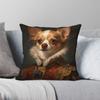 Chihuahua Portrait Square Pillowcase Polyester Linen Velvet Printed Zip Decorative Throw Pillow Case Sofa Seater Cushion Cover